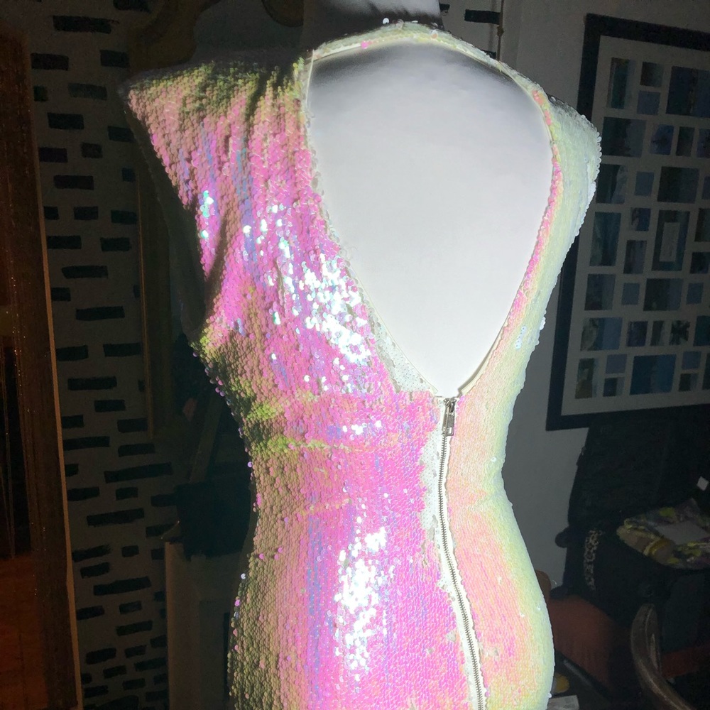 Sequins white/pink dress